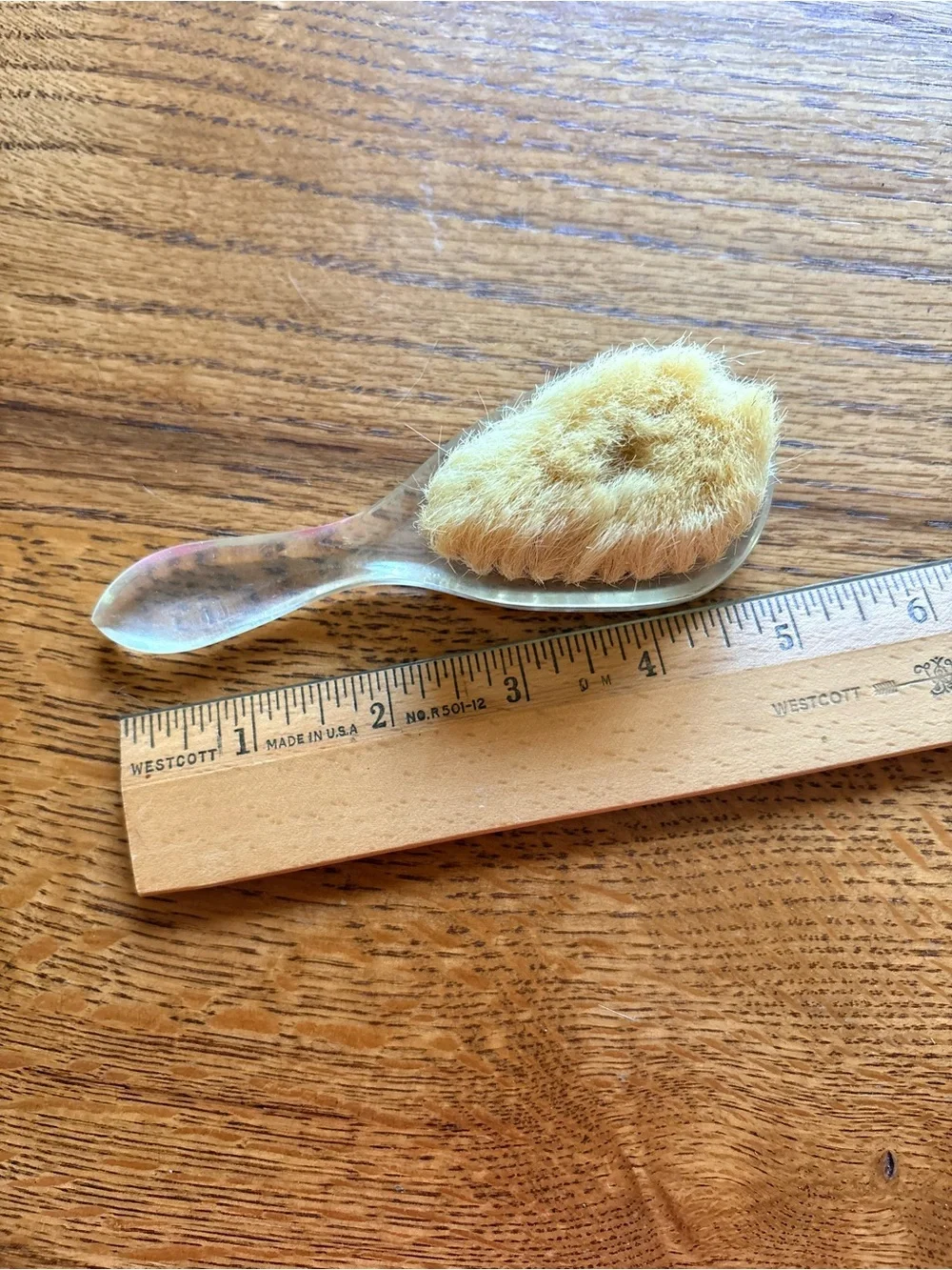 Translucent Lucite Handle baby hair Brush with Soft Blonde Bristles